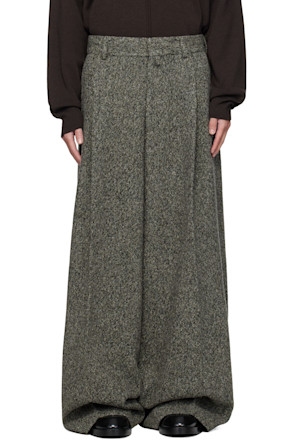Gray & Brown Tailored Wool Trousers
