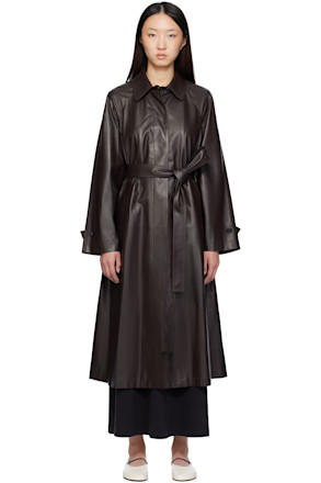 Brown Ryota Leather Coat