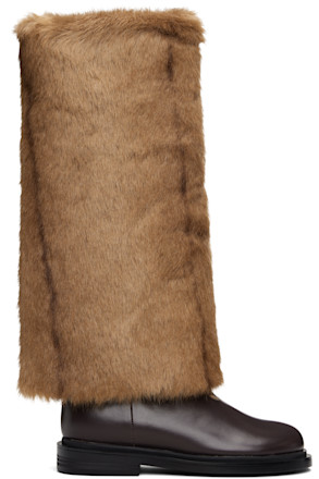 Brown Combi Socks Tall Boots