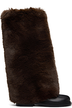 Brown Combi Socks Tall Boots