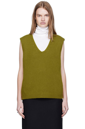 Green Cashmere Knit Vest
