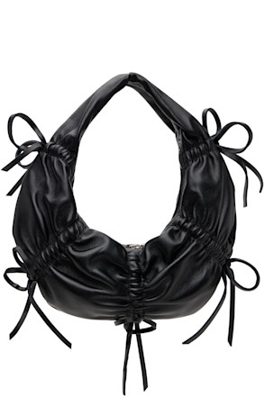 Black Small Dumpling Leather Bag