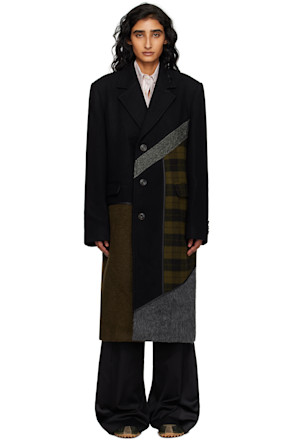 Multicolor Patchwork Wool Coat
