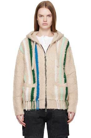 Off-White Reverse Stripe Knit Hoodie