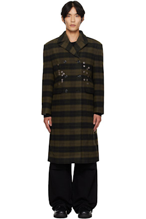 Green Lacie Check Buttons Coat