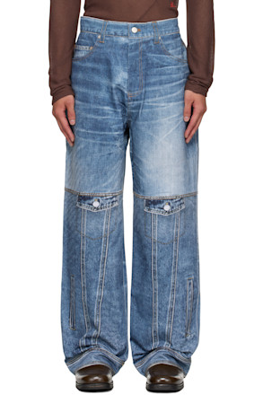 Blue Printed Jeans