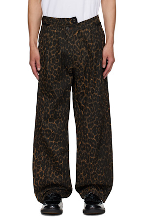 Brown Crossover Carpenter Wide Leg Jeans