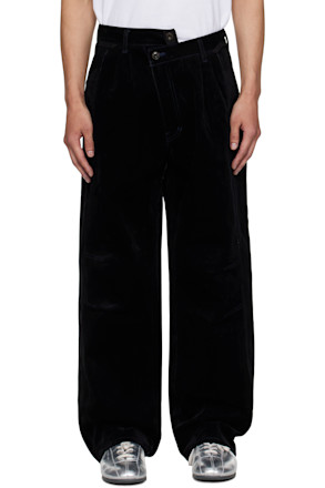 Black Crossover Carpenter Wide Leg Jeans
