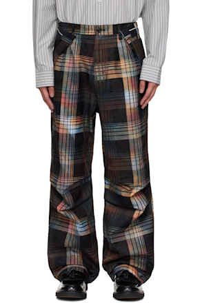 Multicolor Burn-Out Check-Out Trousers