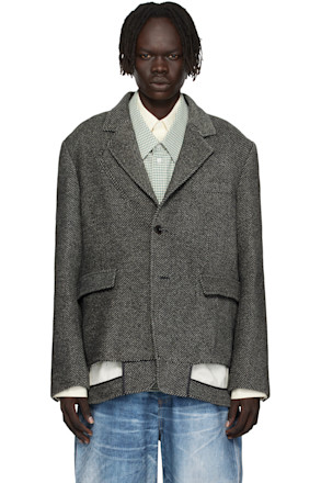 Gray Inside Out Wool Blazer