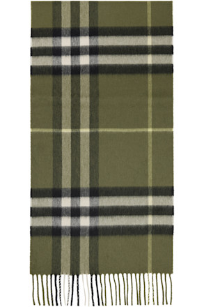 Green Check Cashmere Scarf
