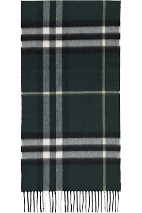 Green Check Cashmere Scarf