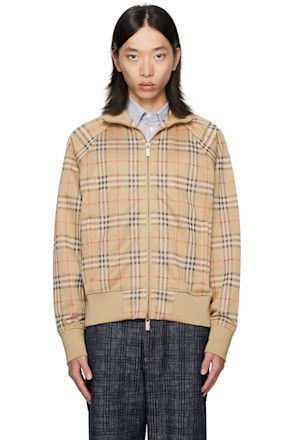 Beige Check Sweatshirt