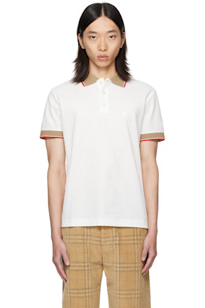 White Logo Collar Cotton Polo