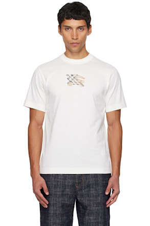 White EKD Check Cotton T-shirt
