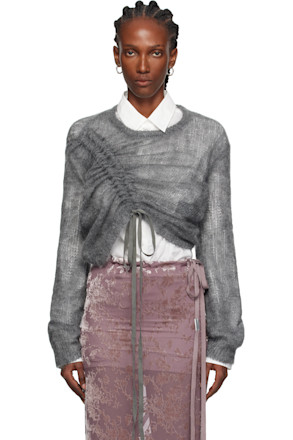 Gray Zinaida Drawstring Sweater