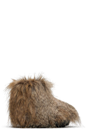 Kids Brown Faux-Fur Boots