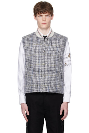 Gray Gunclub Check Hair Mohair Down Vest
