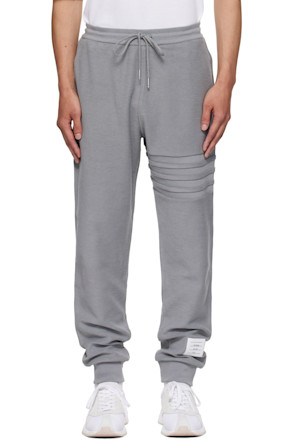 Gray Reverse Loopback 4-Bar Sweatpants