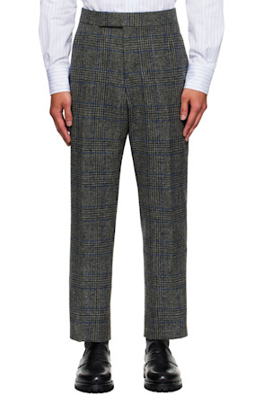 Gray Prince of Wales Hunting Tweed Trousers