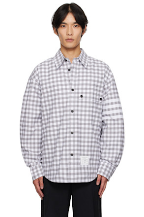 Gray 4-Bar Gingham Shirt
