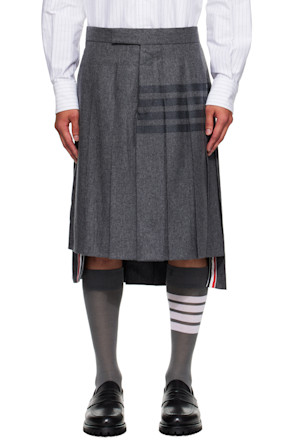 Gray Flannel 4-Bar Classic Midi Pleated Skirt