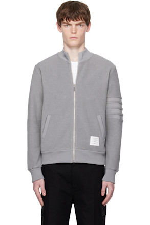 Gray Reverse Loopback 4-Bar Jacket
