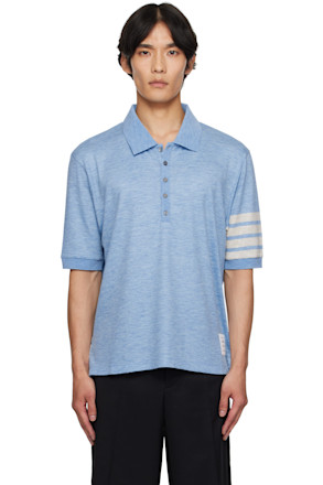 Blue Wool Jersey Polo