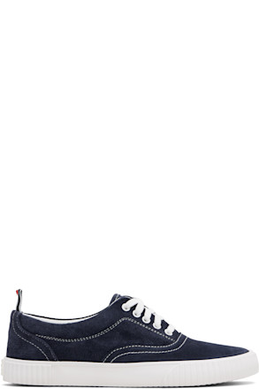 Navy Calf Suede Heritage Sneakers