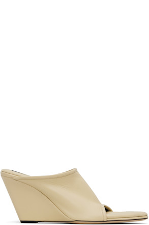 Beige 75mm Stretch Mules