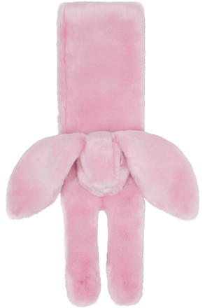 Pink Bunny Faux-Fur Scarf