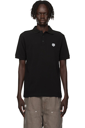 Black Kenzo Paris 'KENZO Happy Tiger' Slim Polo