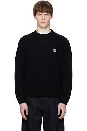 Black Fox Head Lambswool Comfort Sweater