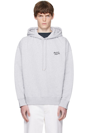 Gray 'Maison Kitsuné' Handwriting Oversize Hoodie