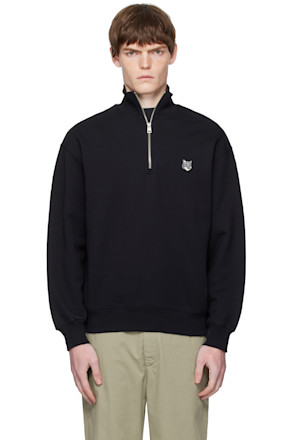 Black Fox Head Comfort Half Zip Sweatshirt