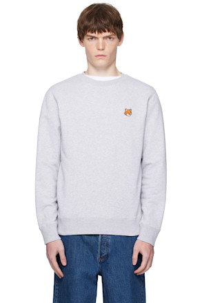 Gray Fox Head Patch Regular Sweatshirt
