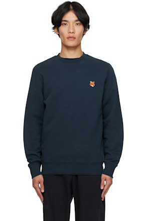 Navy Fox Head Patch Regular Sweatshirt