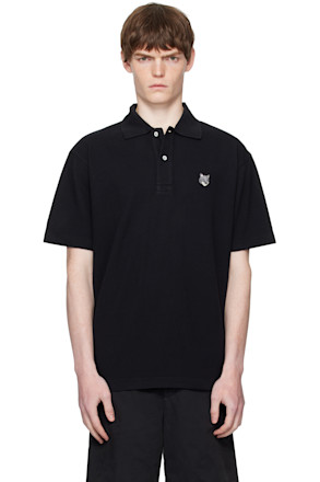 Black Bold Fox Head Patch Comfort Polo