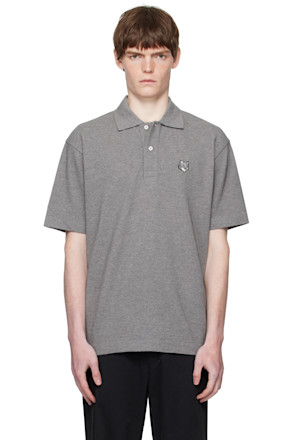 Gray Bold Fox Head Patch Comfort Polo