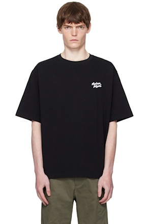 Black 'Maison Kitsuné' Handwriting Oversized T-shirt