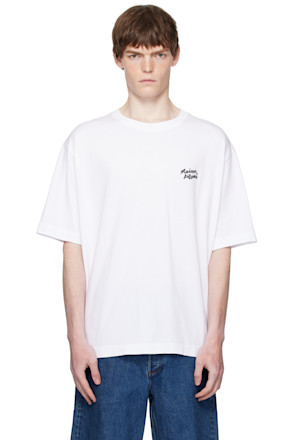 White 'Maison Kitsuné' Handwriting Oversized T-shirt