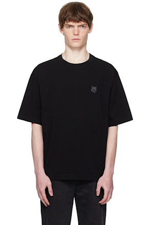 Black Bold Fox Head Patch Oversize T-shirt