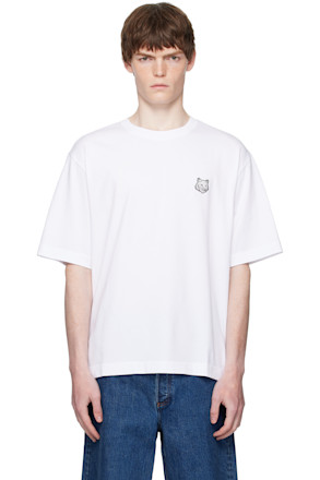 White Bold Fox Head Patch Comfort T-shirt