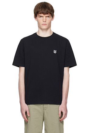 Black Bold Fox Head Patch Oversize T-shirt