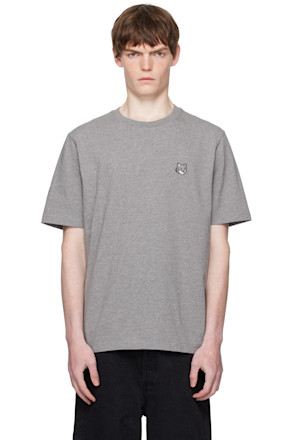 Gray Bold Fox Head Patch Comfort T-shirt