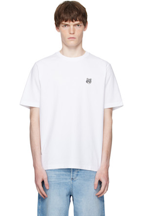 White Bold Fox Head Patch Oversize T-shirt