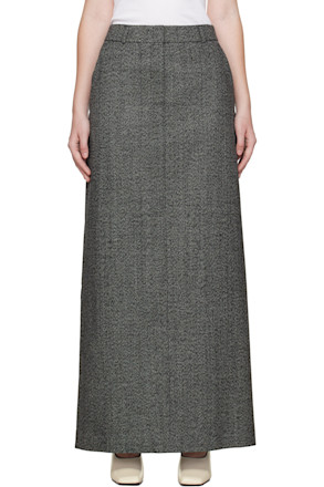 Gray Arina Wool Maxi Skirt