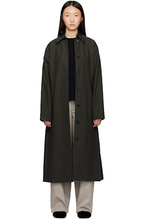 Khaki A-Line Swing Trench Coat