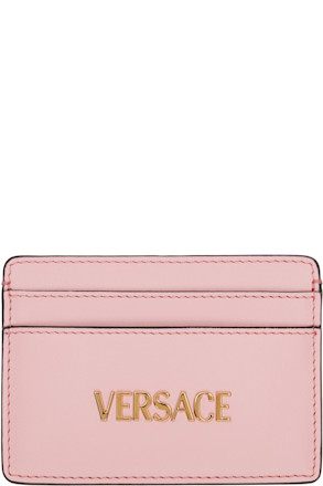 Pink 'Versace' Tag Card Holder