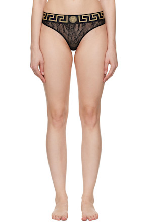 Black Greca Border Lace Briefs